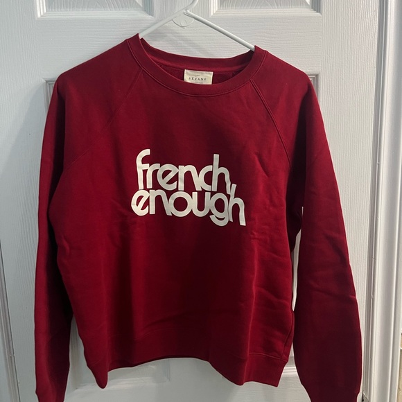 Sezane “French Enough” Red Crew Neck Sweater - Picture 2 of 2